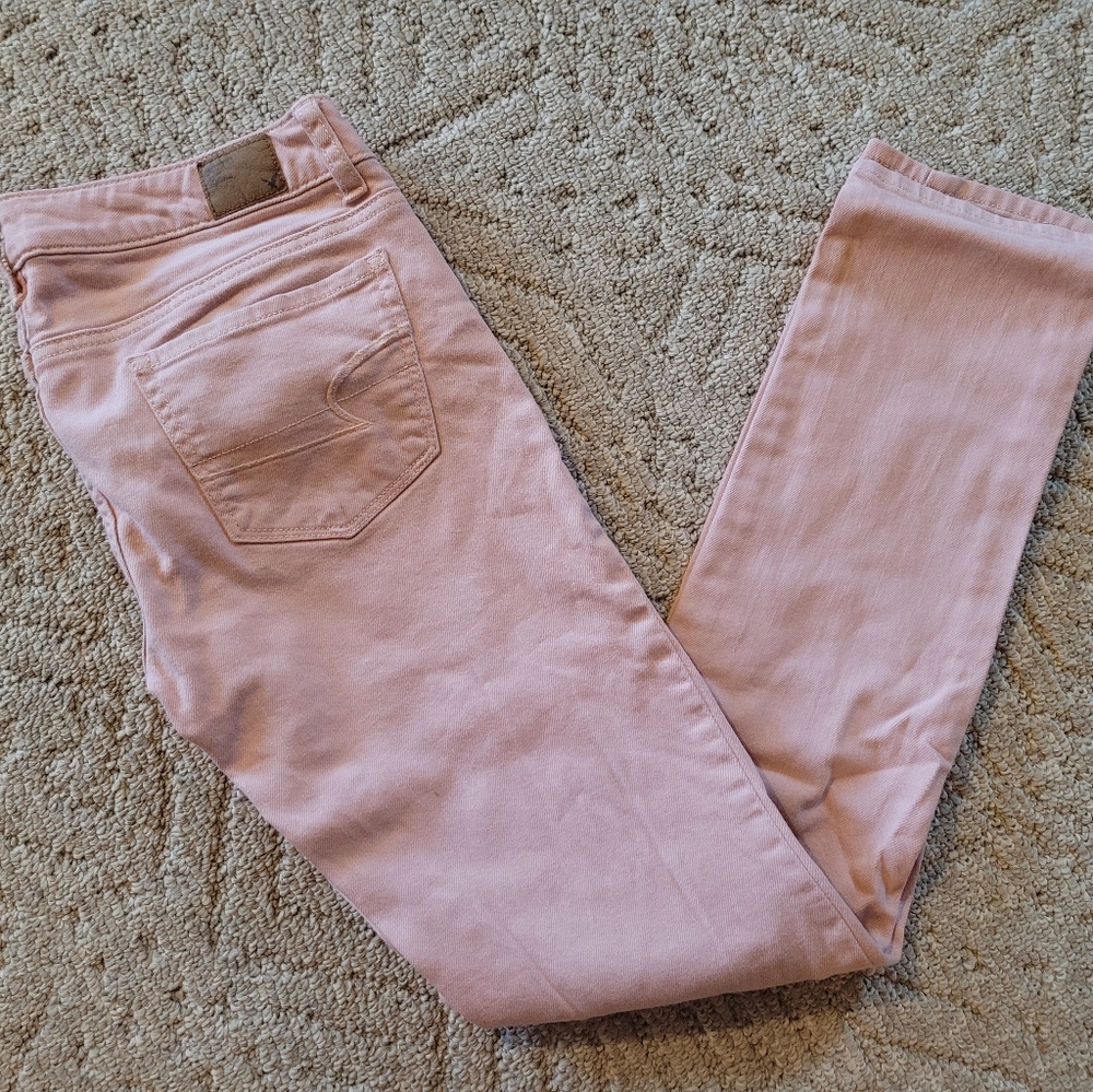 American Eagle Pink Skinny Jeans Size 2